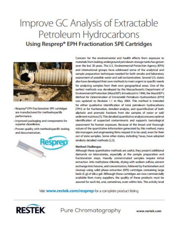 Restek GC Extractable Petroleum Hydrocarbons
